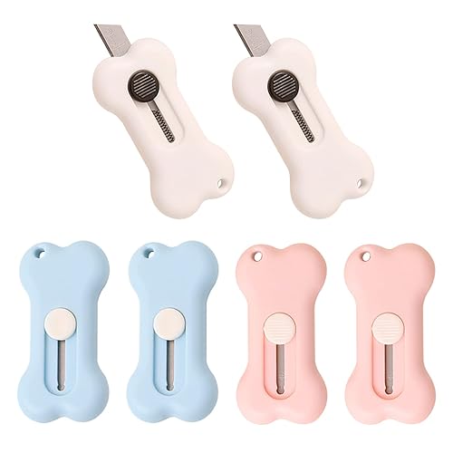 6Pcs Retractable Mini Utility Knife Bones Shaped Box Cutter Cute Letter  Opener Paper Envelope Cutter with Keychain Hole in Oman Whizz Letter  Openers
