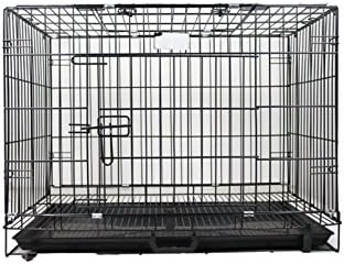 W9 Cage with Removable Tray for Rabbit/Cat/Guinea Pig (Black, L 45x W 29 x H 38 cm/18-inch)
