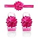 iiniim Baby Girls 5 Sets Headband Bow and Barefoot Sandals Foot Flower Band Gift
