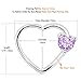OUFER Body Piercing Jewelry 16 Gauge Clear Heart CZ Left Closure Daith Cartilage Earring Heart Tragus Earrings Piercing (White Purple)