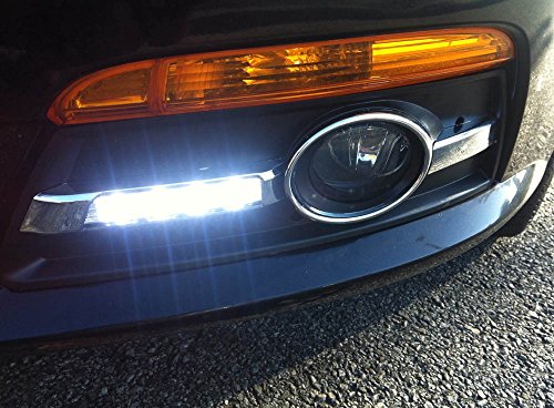 iJDMTOY Xenon White OEM Fit 8W High Power LED Daytime Running Light Kit For 2009-2011 Volkswagen CC