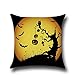 LEIOH 4Pack Happy Halloween Bat Pumpkin Pillow Covers Cotton Linen Sofa Home Decor Throw Pillow Case Cushion Covers 18 X 18 Inch