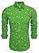 Coofandy Mens Fashion Slim Fit Turn Down Collar Long Sleeve Star Print Casual Shirts