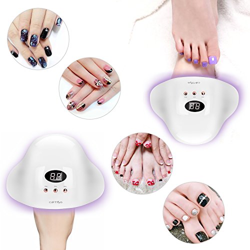 Nail Dryer Lamp, Carttiya 12W LED/UV Nail Polish Curing Lamp, White - Thumbnail 5