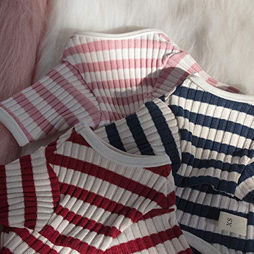 DENTRUN Hairless Cats Shirt Cat Wear Clothes Stripe Vest Best Hairless Cat's Adorable Clothes Cat's Pajamas Jumpsuit for All Season, Soft & Skin-Friendly