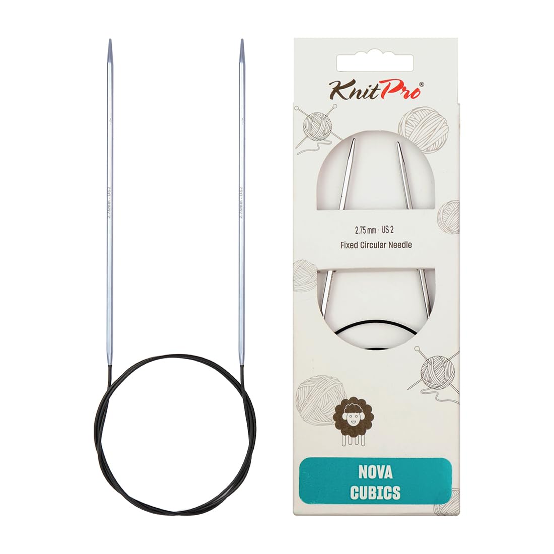 KnitPro Nova Cubics Fixed Circular Needles 24" (60cm) | 2.75mm