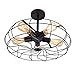 Birsppy Sudopo Green Hills OYI Semi Flush Mount Ceiling Lights, Industrial Laundry Room Light Fixtures, 5 Lights Metal Cage Chandelier, Vintage Farmhouse Pendant Hanging Lighting Black…