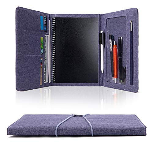 KGMCARE Folio Cover Compatible With Rocketbook Everlast Fusion Cloth Fabric Multi Organizer Men Women Folder With Pen Loop Phone Pocket Business Card Holder Fits A5 Size Notebook 6 X 8 8