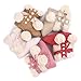 HLM Baby Shoes Sneakers Winter Infant for Girls Boys Canvas Cotton Fleece Brown Red Blue Pink -Deeply Discounted Price - Buy 2, Get 10% Off & Buy 3, Get 15% Off