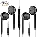 [2 Pack] Headphones/Earphones/Earbuds, VOWSVOWS 3.5mm Wired Headphones Noise Isolating Earphones Built-in Microphone & Volume Control Compatible iPhone iPod iPad Samsung/Android / MP3 MP4 (Black)thumb 4