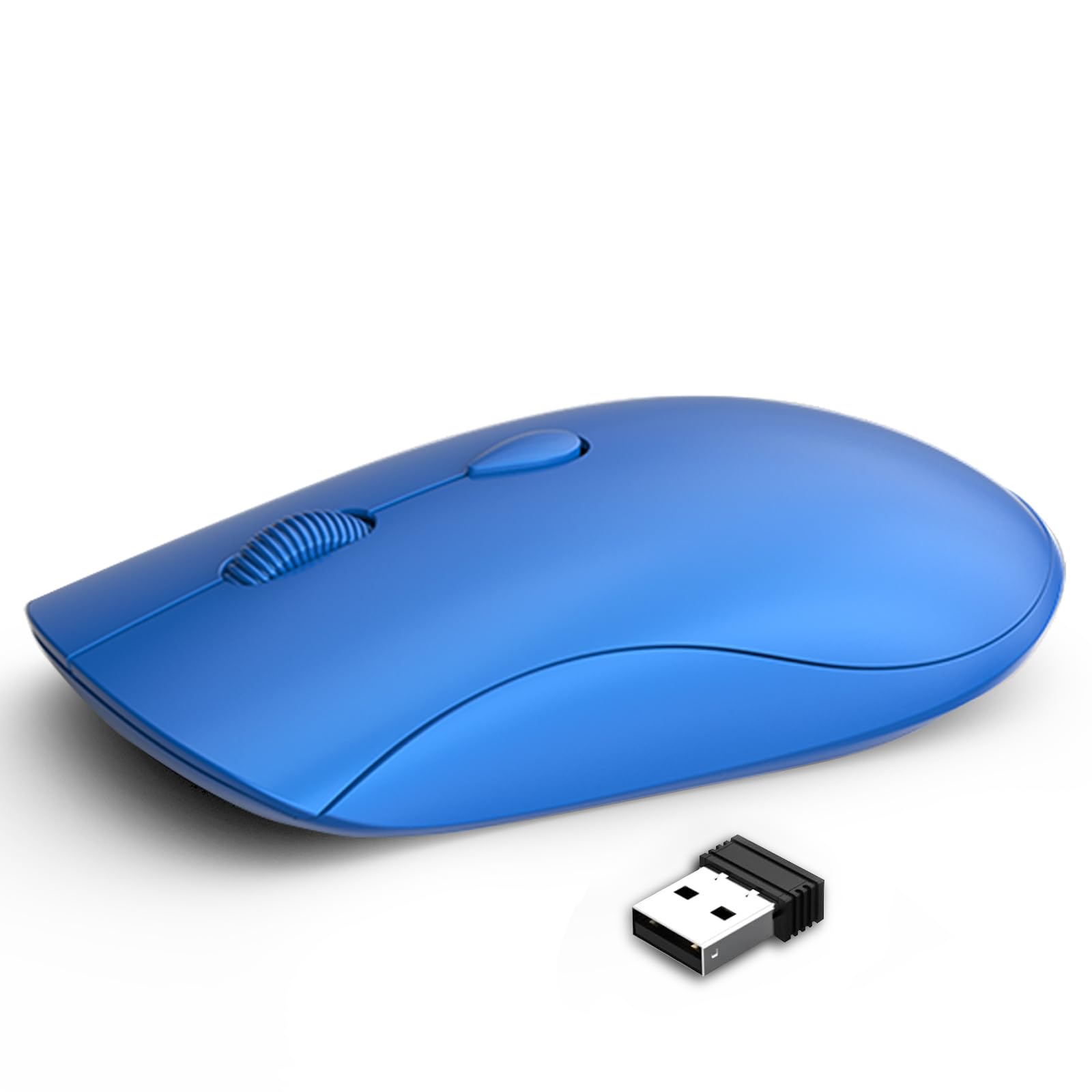 Photo 1 of SHUNJINRUN Wireless Mouse for Chromebook, Laptop, PC, MacBook, Slim Portable Optical Computer Mouse with USB Mini Receiver, Quiet Click, 2400 DPI, 2.4GHz Cordless Silent Travel Mobile mice - Blue