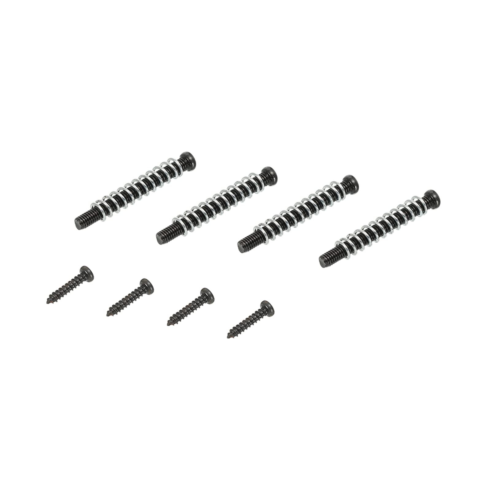 PATIKIL Guitar Pickguard Mounting Screws with Spring M3x30mm Double Coil Pickup Ring Mounting Screws for Electric Guitar Black 1 Set