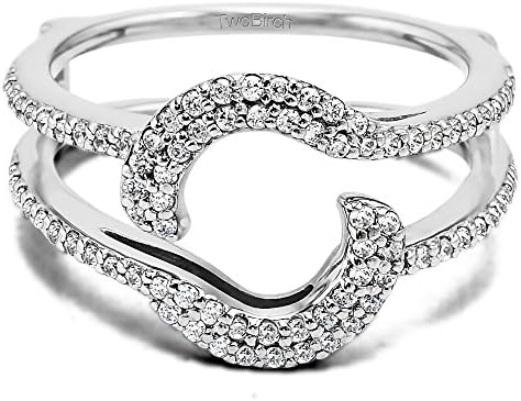 TwoBirch Total Halo Wrap Guard Enhancer with Cubic Zirconia in Sterling Silver (0.37 ct. twt.)