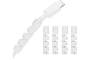 uxcell 24Pcs Charger Cable Protector, Silicone Flexible Spiral Cable Saver, Wire Cord Organizer Wrap Accessories for Cell Pho
