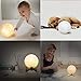 [Upgraded TapControl Version] 3D Printing Moon Lamp with Wooden Stand & Lanyard -Rechargeable LED Moon Light Table Desk Lamp, Lunar Night Light for Bedroom, Multi-Colors Lantern for Kids, Astronomers
