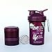 GOMOYO Compatible with Blender Bottle Brand ProStak Shaker Cup, 22 Ounce Protein Shaker Bottle with BlenderBall Whisk and Two Twist n’ Lock Attachable Containers (Love Life - Plum)