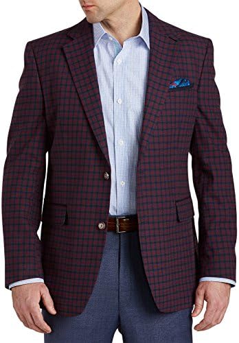 Tallia Orange Big &amp; Tall Check Sport Coat Navy 56 LONG