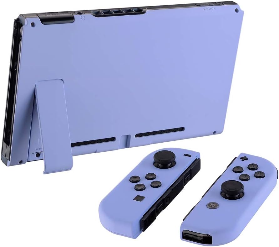 eXtremeRate Soft Touch Grip Back Plate for Nintendo Switch Console, NS Joycon Handheld Controller Housing with Full Set Buttons, DIY Replacement Shell for Nintendo Switch - Light Violet: Video Games