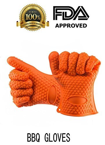 Gliton Home ★Best Heat Protection Silicone BBQ Grill/Cooking/Baking Gloves,★100% Money Back Satisfaction Guarantee