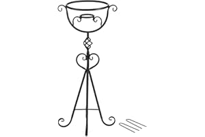 TICKCACY 26.7" H Gazing Ball Stand, 9”D Metal Gazing Globe Stand for 10 Inches Garden Gazing Globes, Vintage Gazing Ball Holder Display for Indoor Outdoor