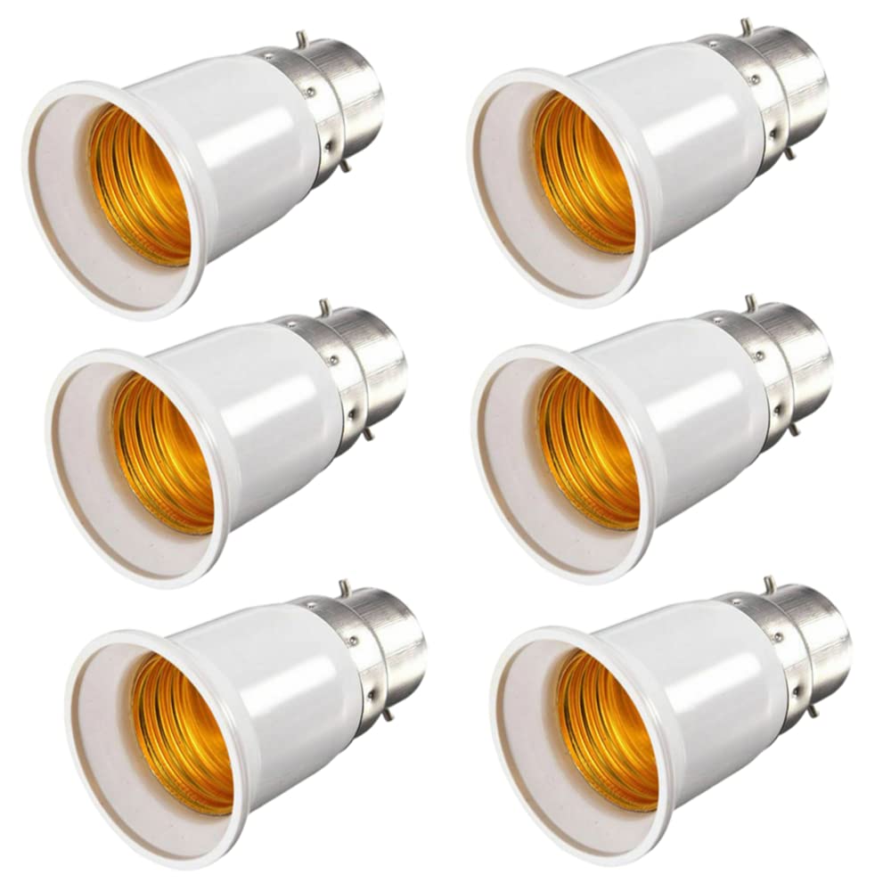 J U H U T O N G B22 to E27 Adapter-6PCS,Bayonet to Screw Bulb Adaptor, Light Bulb Adapter,BC to ES Lamp Base Adapterfor LED, Incandescent, CFL Bulbs — image 1
