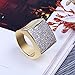 JINAO 18K Gold Iced Out Hip Hop Wedding Engagement Bling MICROPAVE CZ Square Pinky Mens Ring
