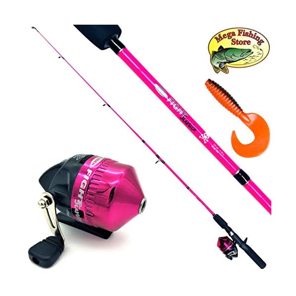 Fladen Kinderangel Starter Set Spinning Combo 1,25m - Blau & Pink - Spin Rute + Kapsel Angelrolle + Schnur + Köder – Bild 4