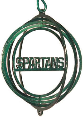 SWEN Products Michigan State Spartans Tini Swirly Metal Christmas Tree Ornament