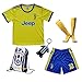 2017/2018 Juventus Away #10 DYBALA Football Futbol Soccer Yellow Kids Jersey Shorts Socks Set Youth Sizes