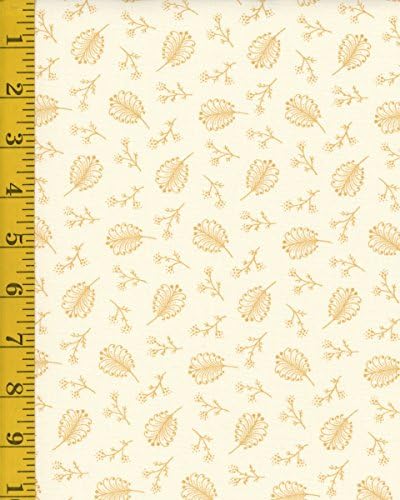 Premium Cotton Fabric - Windham Fabrics Rhapsody in Blue 42132-4 Fan Leaf - Yellow