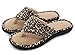 HomeTop Women’s Leopard Coral Fleece Memory Foam Spa Thong Flip-Flop Indoor / Outdoor House Slippers (9-10 B(M) US, Leopard/Tan)