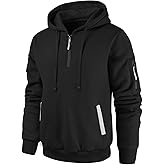Leidowei Men's Hoodies Casual Pullover Hooded Sweatshirt Long Sleeve Quarter Zip Hoody Tops With Kangaroo Pocket