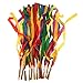 Pixnor 12pcs Colorful Hand Held Dance Rainbow Ribbon Toys for Children