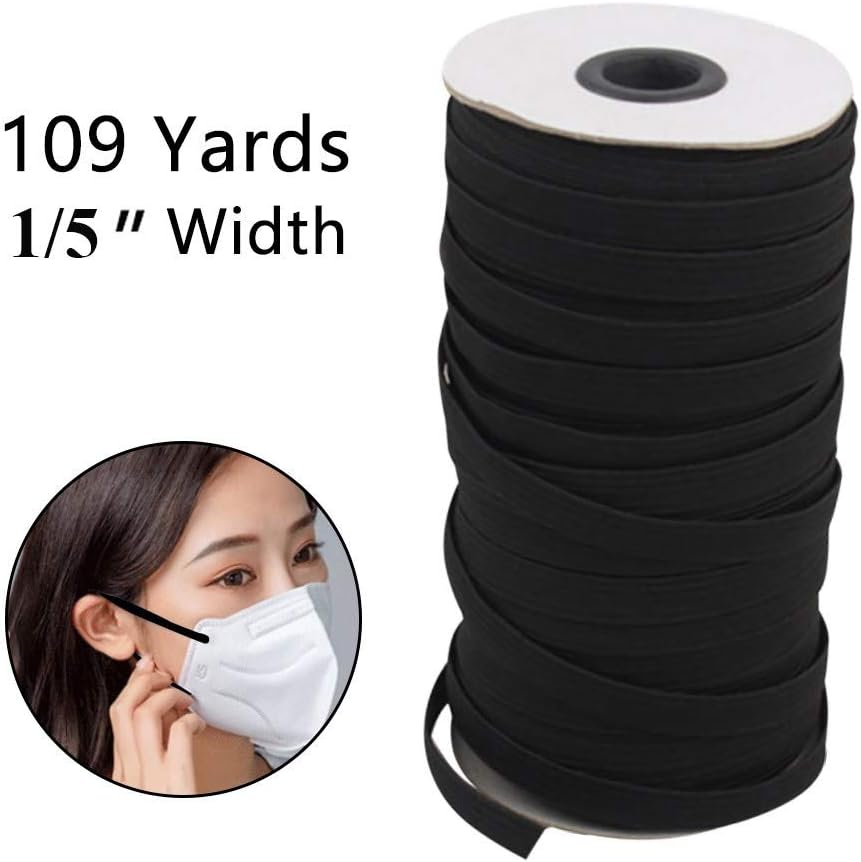 Toysgamer 1 Rolls 100m Woven Elastic Band for Crafts - Elastic Bands for Face M-Ask Elastic Cord for Crafts Elastic Rope