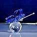 Waltz&F Crystal Butterfly Figurine Paperweight with Glass Crystal Ball for Home Decoration,Blue