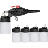 OPHIR Siphon Feed Airbrush Kit, 0.3mm Airbrush Gun with 5 Paint Bottles | 22cc Paint Bottle for Crafts, Wall Painting and Furniture Repainting, Convenient Color Changes During Large Artwork