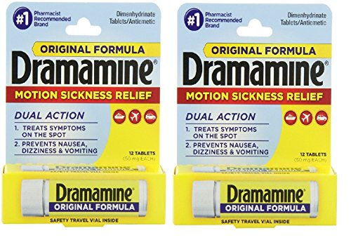Dramamine Motion Sickness Relief Original Formula, 50 mg, 12 Count 2-Pack
