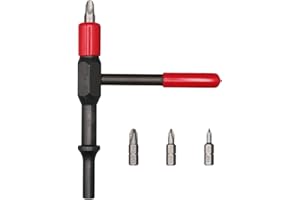 Wivco Shake-N-Break™ Air Impact Screw Remover – Loosens Rusted, Corroded, Over-Tightened Screws – Compatible with Standard .401" Shank Air Hammers – Includes 4 Phillips Bits