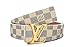 Fashion Belt Classic White Chess Grid Belt With Gold Buckle (White/gold buckle, （30-33）105cm)