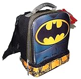 BATMAN DC COMICS Lead Safe Dual Chamber Insulated Lunch Tote Bag Box w/Cape