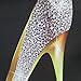 KOTOM Girly Decor Shower Curtain, Fashion Lady High Heel Shoe with Diamonds (No Glitter), Polyester Fabric Bath Curtains Set with Hooks 69W X 70L Inches, Silver Grey Yellow