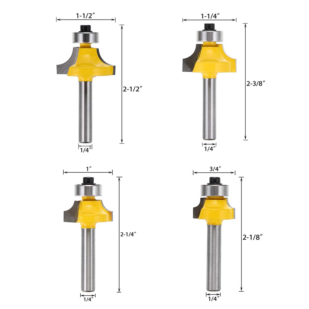 Pack of 3 Lock Miter Router Bit Joint Router Bit Skelang Tongue and
