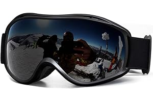 AVV Ski Goggles UV Protection, Anti-Fog Snowboard Snow Goggles OTG for Men Women Adults & Youths