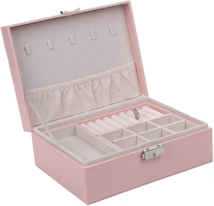 Gu3Je Joyero con Llave la Caja de joyería del Collar del ...