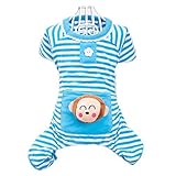 PanDaDa Small Pet Dog Stripes Pajamas Coat Cat Puppy Clothes Apparel Clothin...