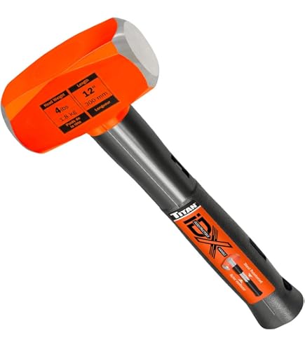 Titan Pro-X 63013 3lb Drilling Hammer, Dual-Face Sledge with Cross