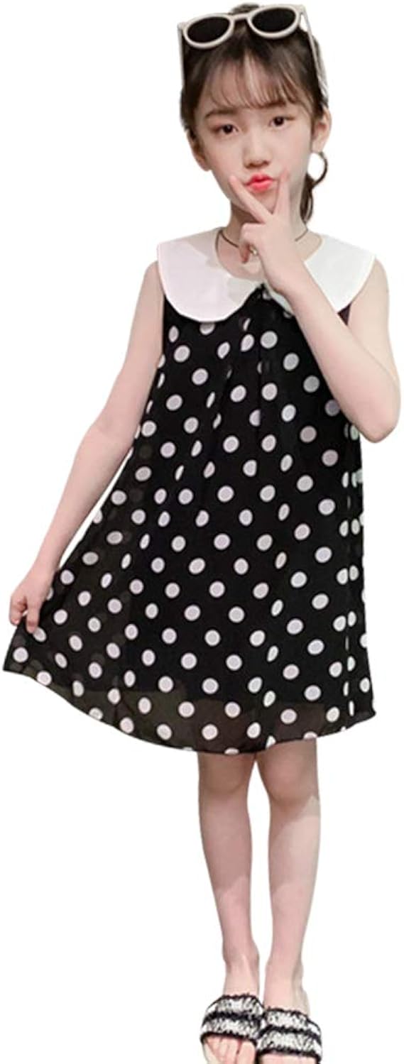 Amazon Shuumeeka子供服 ワンピース 女の子 袖なし ガールズ ワンピース 水玉 夏服 発表会 入学式 卒園式 ワンピース チュニック 通販