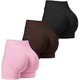 TDIFFUN Women Workout Shorts 3 Pack Gym Seamless Scrunch Butt Lifting Impact High Waist Yoga Biker Booty Athletic Shorts