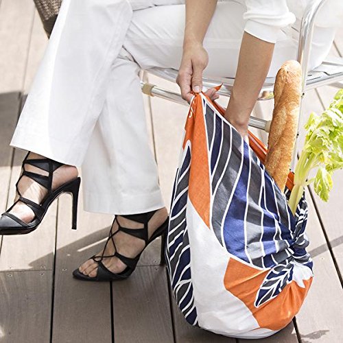 Furoshiki by Musubism, 36' Large, 100% Cotton, Washable Japanese Hand-Paint Method, Gift-Wrapping Cloth, Tapestry, Tablecloth, Eco-Wrapping, Handbag, Unique and Stylish All in One!! (Orange)