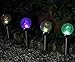 Grand Patio Crackle Glass Globe Solar Path Lights, Weather–Resistant Solar Garden Lights, Landscape Solar Lights Outdoor, Set of 4